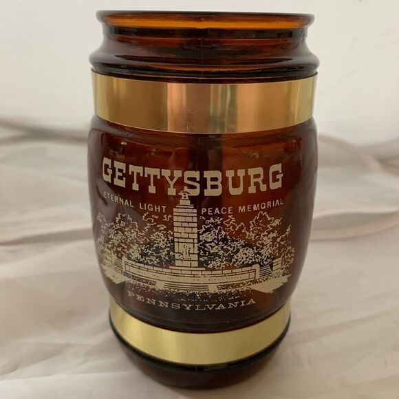 Vintage Gettysburg Pennsylvania Souvenir Brown Mug Wood Hamdle - Picture 1 of 7